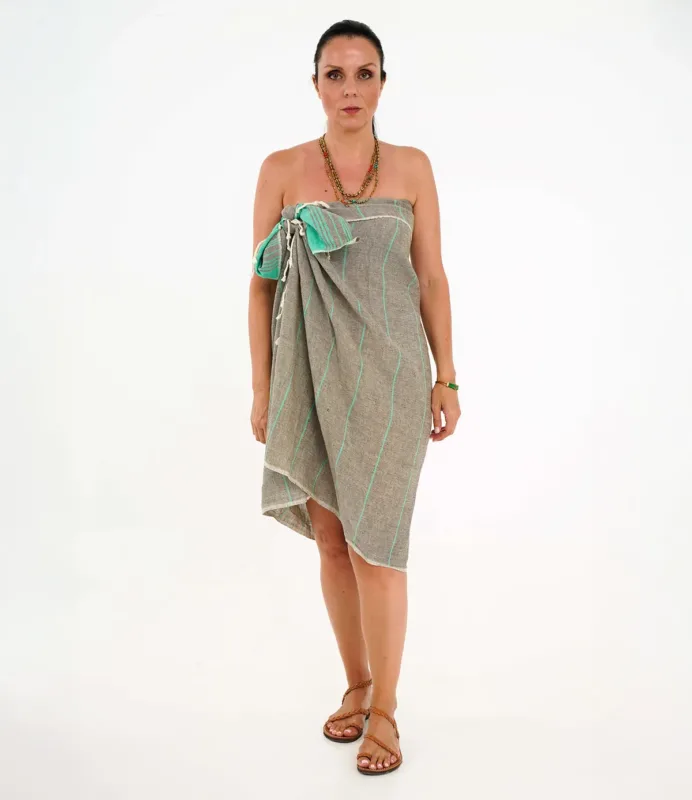 Πετσέτα Πεστεμάλ Μαύρη/ Πράσινη PEACE