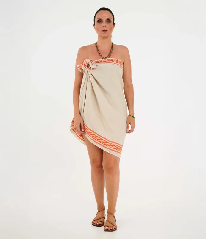 Πετσέτα Πεστεμάλ Πορτοκαλί MEANDROS