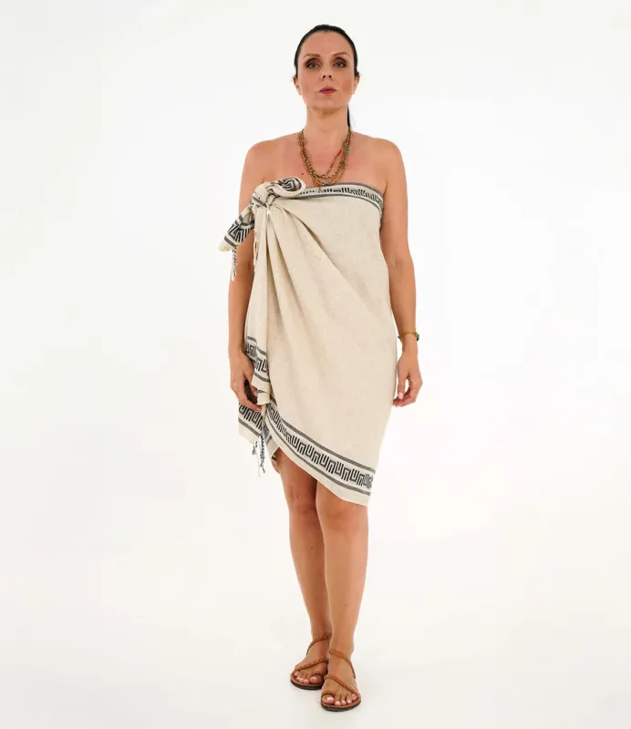 Πετσέτα Πεστεμάλ Μαύρη MEANDROS